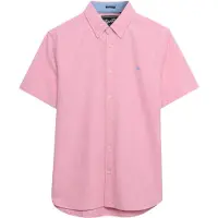 Superdry Superdrytil mænd. M4011101A Preppy pink oxford-skjorte (XXL), Casual, Bomuld, Klassisk, Korte ærmer, Koralfarvet