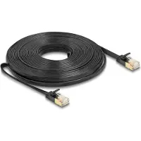 DeLOCK - Netværkskabel - RJ-45 (han) til RJ-45 (han) - 10 m - U/FTP - CAT 7 (kabel)/CAT 6a (stikforbindelser) - knastfri, flad, robust haspe - sort