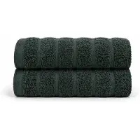 Borg Living Bomulds håndklæder - 100% kæmmet bomuld - Gæstehåndklæder 30x50 cm - 2-pak - Mørkegrøn