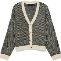 Vero Moda Cardigan 'VMFELIZE' ecru / sort