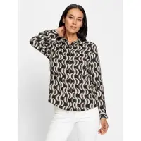 HEINE Bluse koral / sort / hvid