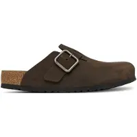 Birkenstock Birkenstocktil mænd. 1032760 Læderclogs Boston Wire Buckle (Regular pasform) brun (45), Fast, Nubuck, Ingen, Casual