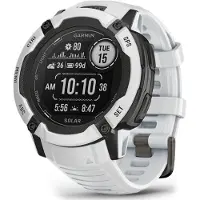 Garmin Instinct 2X Solar - 50 mm - fiberforstærket polymer - Ja smart ur med bånd - håndledsstørrelse: 145-228 mm - monokrom - 64 MB - Bluetooth, ANT+ - 67 g - whitestone