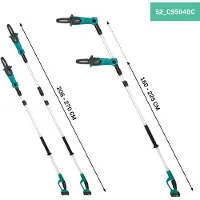 Vonroc Teleskopkædesav 20V - Justerbart Sværd, Maks. 270 cm, Kædehastighed 5 m/s | Til Sikker og Nem Beskæring fra Jorden | Inkl. 2x 2.0Ah akku og oplader