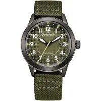 Citizen Herreur AW1877-09X Grøn/Læder Ø40 mm