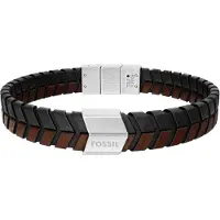 Fossil Armbånd mørkebrun / sølv