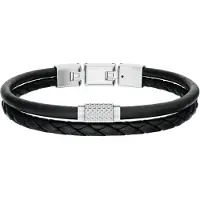 Fossil Armbånd 'Machine' sort / sølv