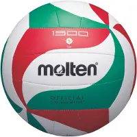 Molten V5M1500, Hvid, Læder, Syntetisk, 18-panel ball, Indendørs & udendørs, Red, Green, Black, Mønster