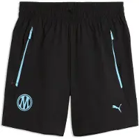 Puma Olympique de Marseille PUMATECH Relaxed Woven Shorts Youth, Clothing, Black/Vibrant Blue, 7-8Y