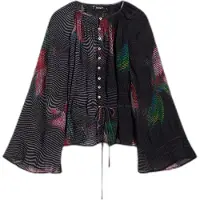 Desigual Bluse blå / grøn / lys pink / sort
