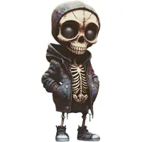 OIMG (B, -) Harpiks Gothic Skelet Skalle Figur, Bil Dashboard Dekoration
