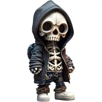 OIMG (A, -) Harpiks Gothic Skelet Skalle Figur, Bil Dashboard Dekoration