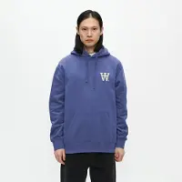 Wood wood Herre Cass Brystprint Hættetrøje Skipper Blue