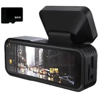 Zandona A215 Car Dash Cam with 64GB 4K UHD 2160P Front Rear Camera 2 Camera DVR Recorder Rear View DVR Cam 170 Wide Angle Night