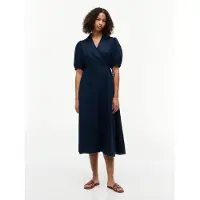 Tommy Hilfiger Kjole 'Pure Relaxed Midi Wrap' navy