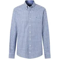 Hackett London Hackett Londontil mænd. HM3010752 Blaues Three Color Gingham-Hemd (XL), Blå, Casual, Bomuld, Klassisk, Lange ærmer