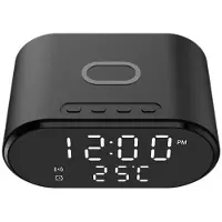 Wella 15W Multifunctional Wireless Charger Clock Alarm Temperature Display Desktop Mobile Phone Charger
