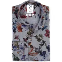 R2 Skjorte Flannel Blomsterprint Flerfarvet måle