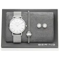 Bering Dameur XMAS_Set_Silver Classic Hvid/Stål Ø34 mm