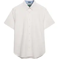 Superdry Superdrytil mænd. M4011101A Preppy Oxford-skjorte hvid (XXL), Casual, Bomuld, Klassisk, Korte ærmer