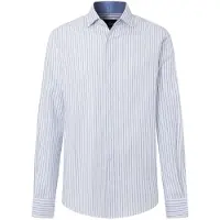 Hackett London Hackett Londontil mænd. HM3010751 Blå skjorte med brede striber (L), Casual, Bomuld, Klassisk, Lange ærmer