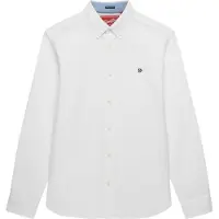 Superdry Superdrytil mænd. M4011100A Preppy Oxford skjorte hvid (M), Casual, Bomuld, Lange ærmer