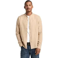 Timberland Mill Brook Linen Korean Collar Skjorte Med Lange ærmer