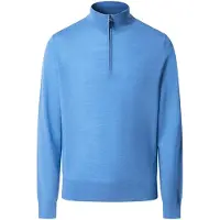 Hackett London Hackett Londontil mænd. HM7000205 Ess Merino Hzip-trøje med lynlås, blå (XL), Casual, Bomuld, Klassisk