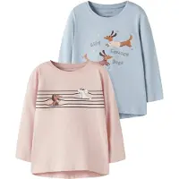 Name it Bluser & t-shirts 'NMFVIX' lyseblå / brun / rosé / sort