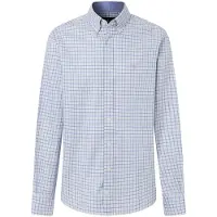 Hackett London Hackett Londontil mænd. HM3010752 Grøn skjorte med trefarvet gingham-mønster (XXL), Casual, Bomuld, Klassisk, Lange ærmer