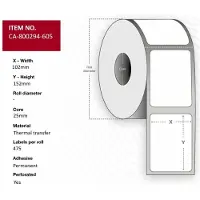 Capture - Permanent klæbemiddel - ubelagt - perforeret - hvid - 102 x 152 mm 5700 etikette(r) (12 rulle(r) x 475) etiketter (alternativ til: Zebra 800294-605)