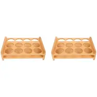 Zandona 2X Shot Glasses Set Shot Glass Tray Holder with 12 Holes Serving Stand for Tequila Whiskey Brandy-Party Club Bar
