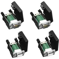 ISTOVO DB9 Solderless RS232 D-SUB Serial to 9Pin Port Terminal Male Female Adapter Connector Breakout Board (2-Male+2-Female)