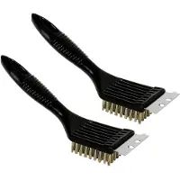 Wella BBQ Grill Brush Grill Cleaner Barbecue Grill Brush and Scraper Non Scratch Cleaning Best for Any Grill 2 Pieces