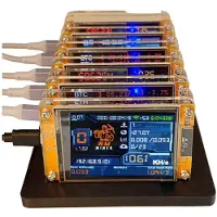 Semoic 6X 1060KH/S NMMiner NerdMiner+6 Slots Stand Upgraded Harshrate Bitcoin Crypto Solo Miner 2.8 Inch Display Home BTC