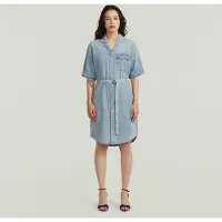 G-Star Belted Shirt Dress - Light blue - Women