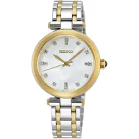 Seiko Dameur SRZ532P1 Hvid/Gul guldtonet stål Ø30 mm