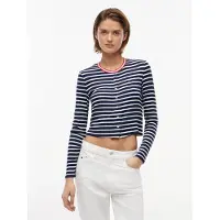Tommy Hilfiger Cardigan 'Slim' navy / rød / hvid