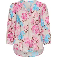 Kaffe Bluse 'KAHaisley' creme / lyseblå / kastaniebrun / pink