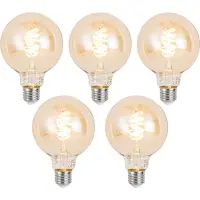 Luumr Sæt med 5 smarte E27 dæmpbare LED-pærer G95 ravfarvet 4.9W 320 lm 2500K Zigbee