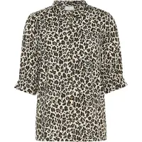 Kaffe Bluse 'Velana' creme / mørkebeige / pueblo / sort