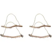 Jojomino 4Pcs Natural Driftwood Decorative Branches Farmhouse Home Wall Hanging Decor Hanging Jewelry Organizers with 5 Hooks