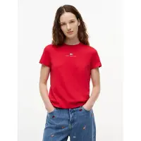 Tommy Hilfiger Shirts 'Linear Logo' rød / sort / hvid