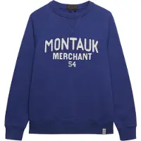 Superdry Superdrytil mænd. M2014473A Vintage blå Merchant sweatshirt (S), Casual, Bomuld