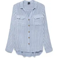 Vero Moda Bluse 'VMBUMPY' lyseblå / hvid
