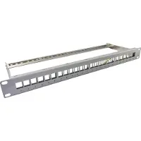 Helos Keystone - 19 modulært rack 1 U 24 port, trækaflastningsskinne, grå