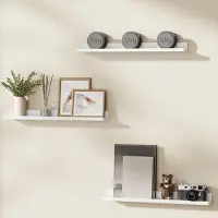 24hShop Væghylde / Fotohylde 3-pak 23,6cm - Hvid