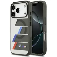 BMW M IML Metal Buttons Tricolor Lines MagSafe-etui til iPhone 17 Pro - grå