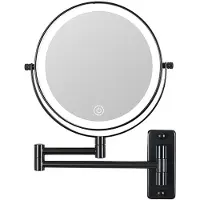 24hShop Make-up-spejl med 7x forstørrelse og LED-lys
