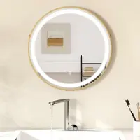24hShop Dugfrit badeværelsesspejl 60 cm med justerbar LED-belysning